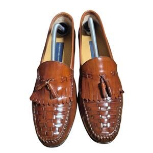 Giorgio Brutini Mens Vegas Woven Leather Kiltie Tassel Loafers Size 10.5